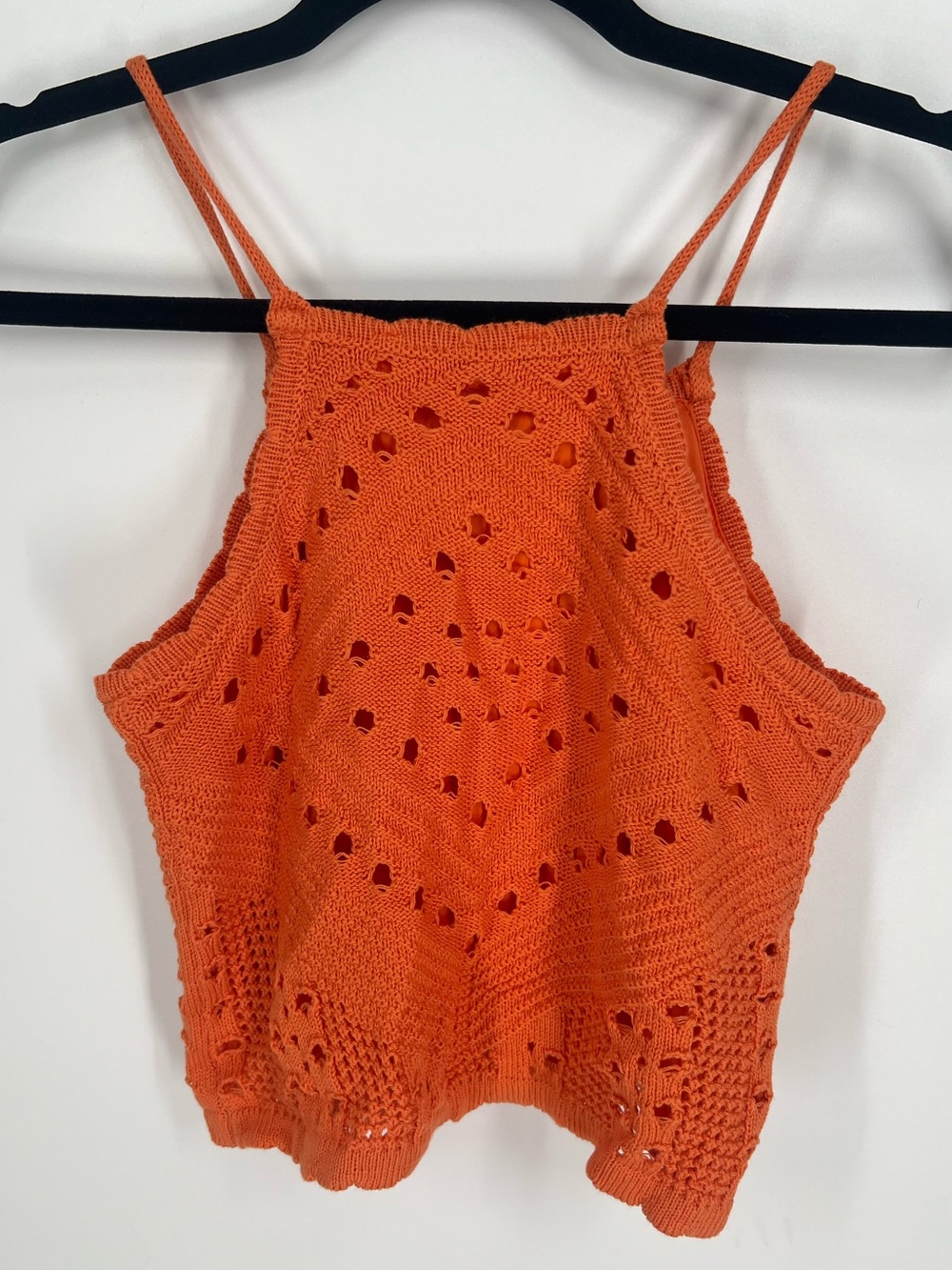 Olive & Oak Orange Crochet 2PC Halter & Maxi Skirt Set Size S NWT - Picture 3 of 13